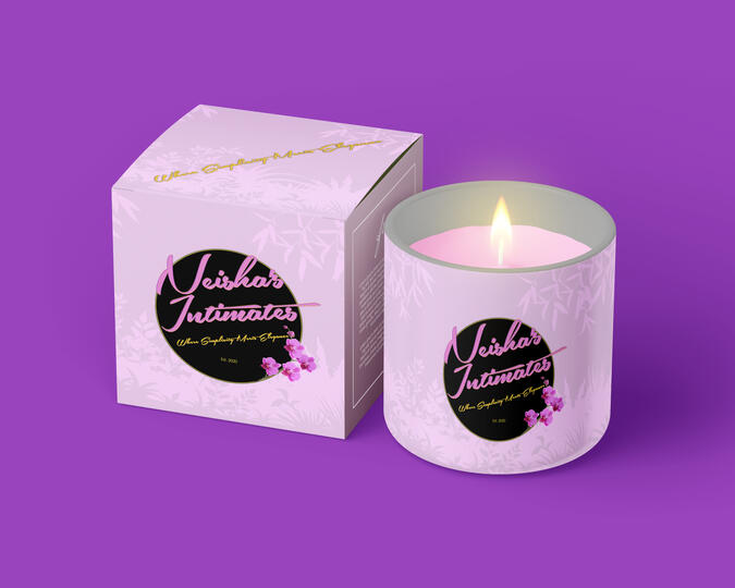 Product Mock Up for Neisha's Intimates Candles Product Mock Up for Neisha's Intimates Candles